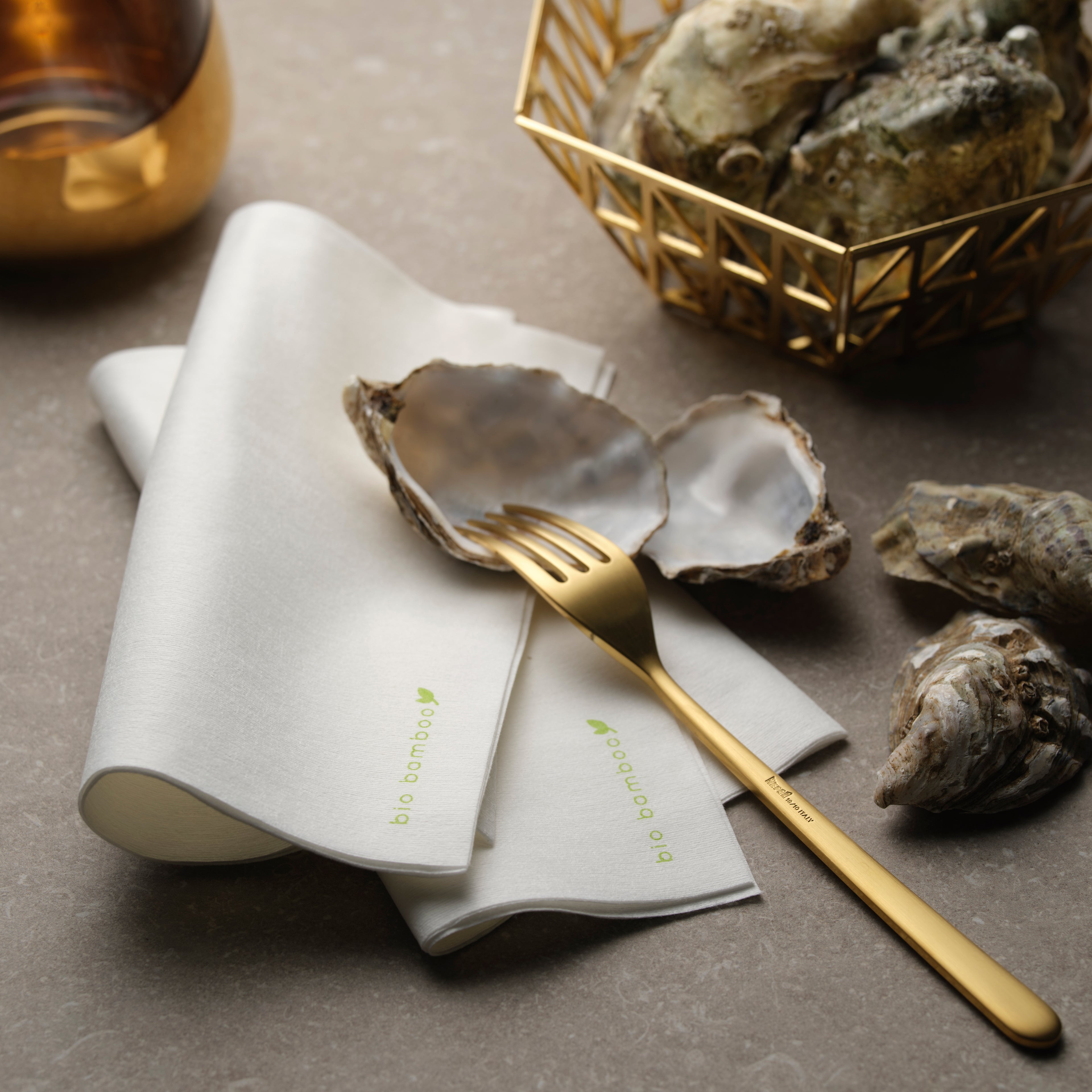 Pack 25 single use napkins 40x40 - BIO BAMBOO® WHITE