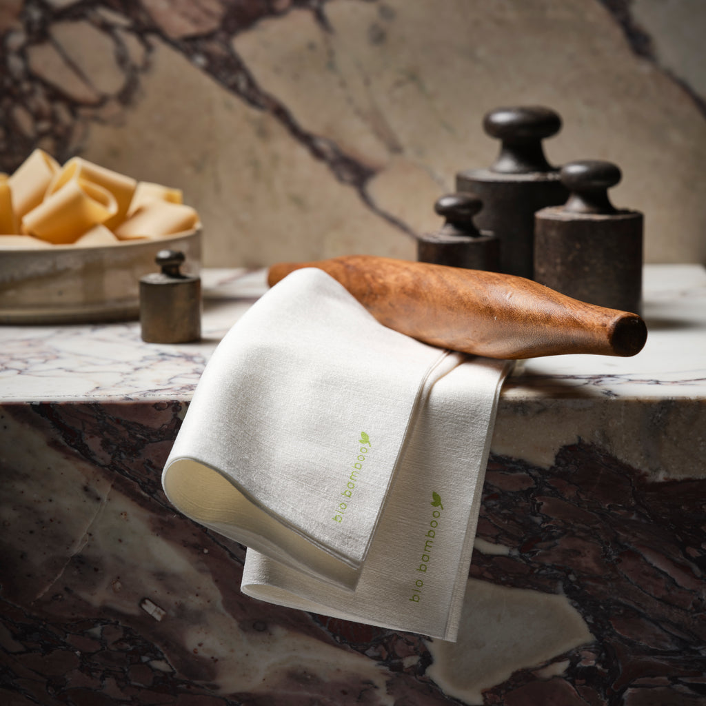 Pack 25 single use napkins 40x40 - BIO BAMBOO® WHITE