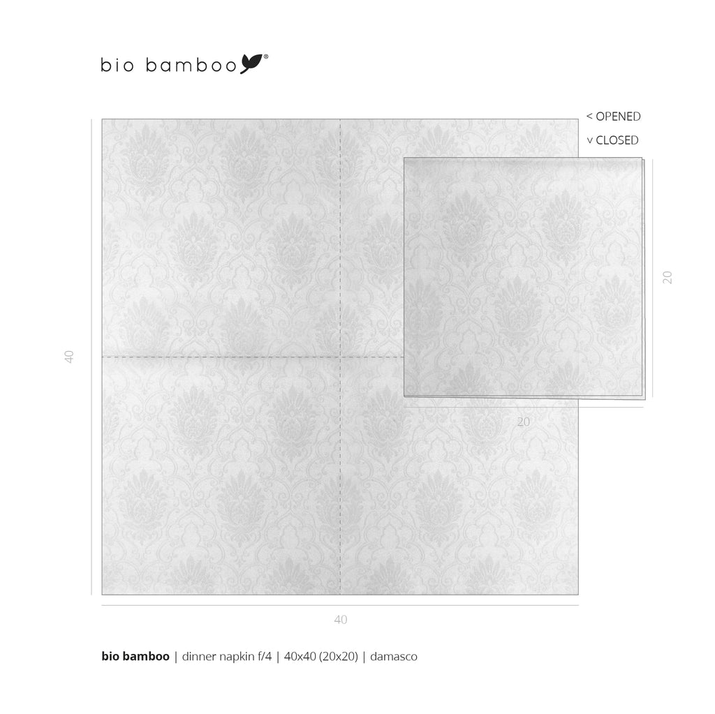 Pack 25 single use napkins 40x40 - BIO BAMBOO® DAMASCO
