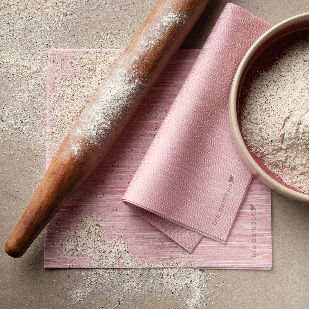 Pack 25 single use napkins 40x40 - BIO BAMBOO® BURGUNDY