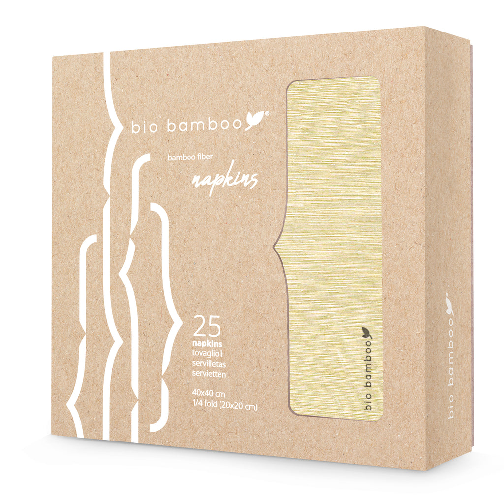 Pack 25 single use napkins 40x40 - BIO BAMBOO® CHAMPAGNE
