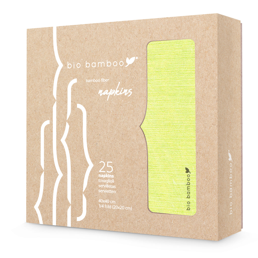 Pack 25 single use napkins 40x40 - BIO BAMBOO® GREEN