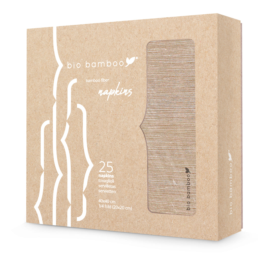 Pack 25 single use napkins 40x40 - BIO BAMBOO® COCOA