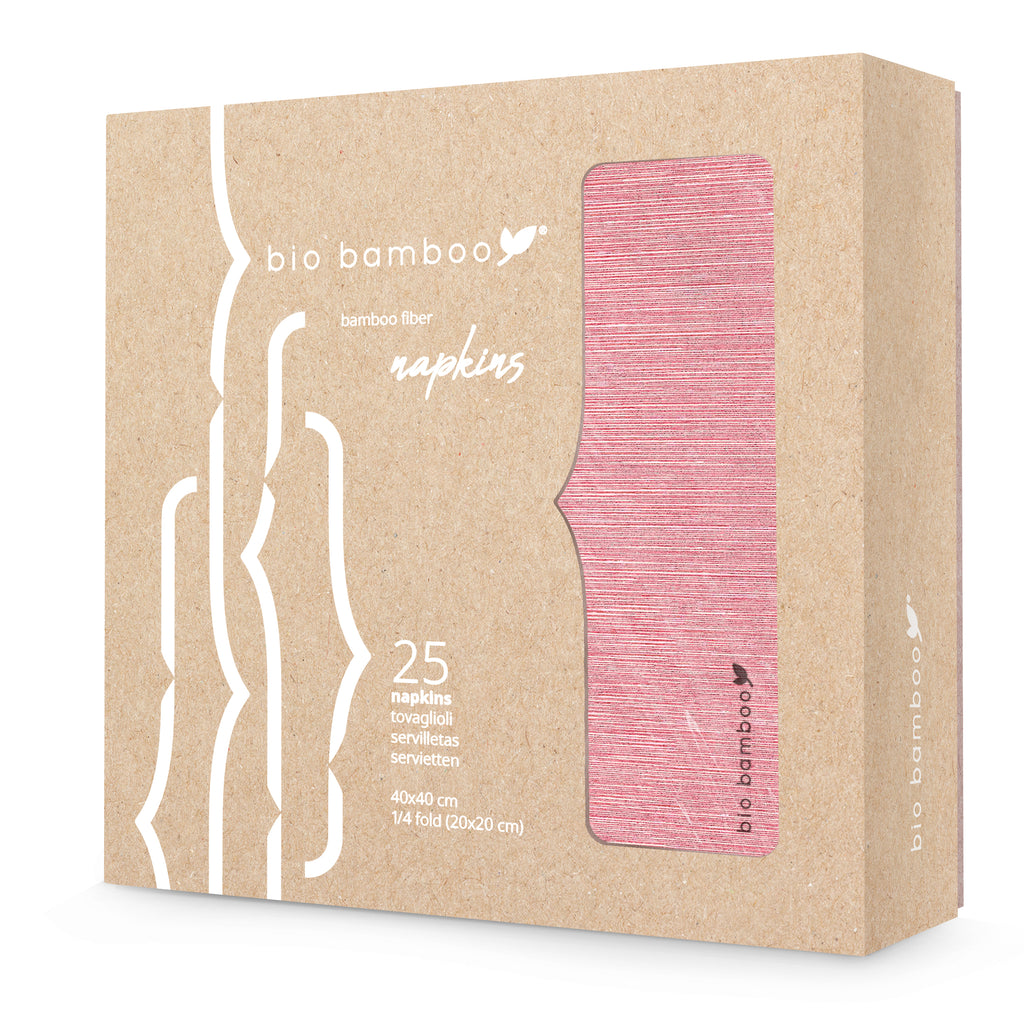Pack 25 single use napkins 40x40 - BIO BAMBOO® BURGUNDY