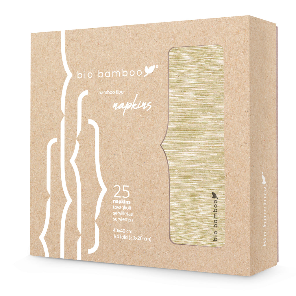 Pack 25 single use napkins 40x40 - BIO BAMBOO® TAUPE