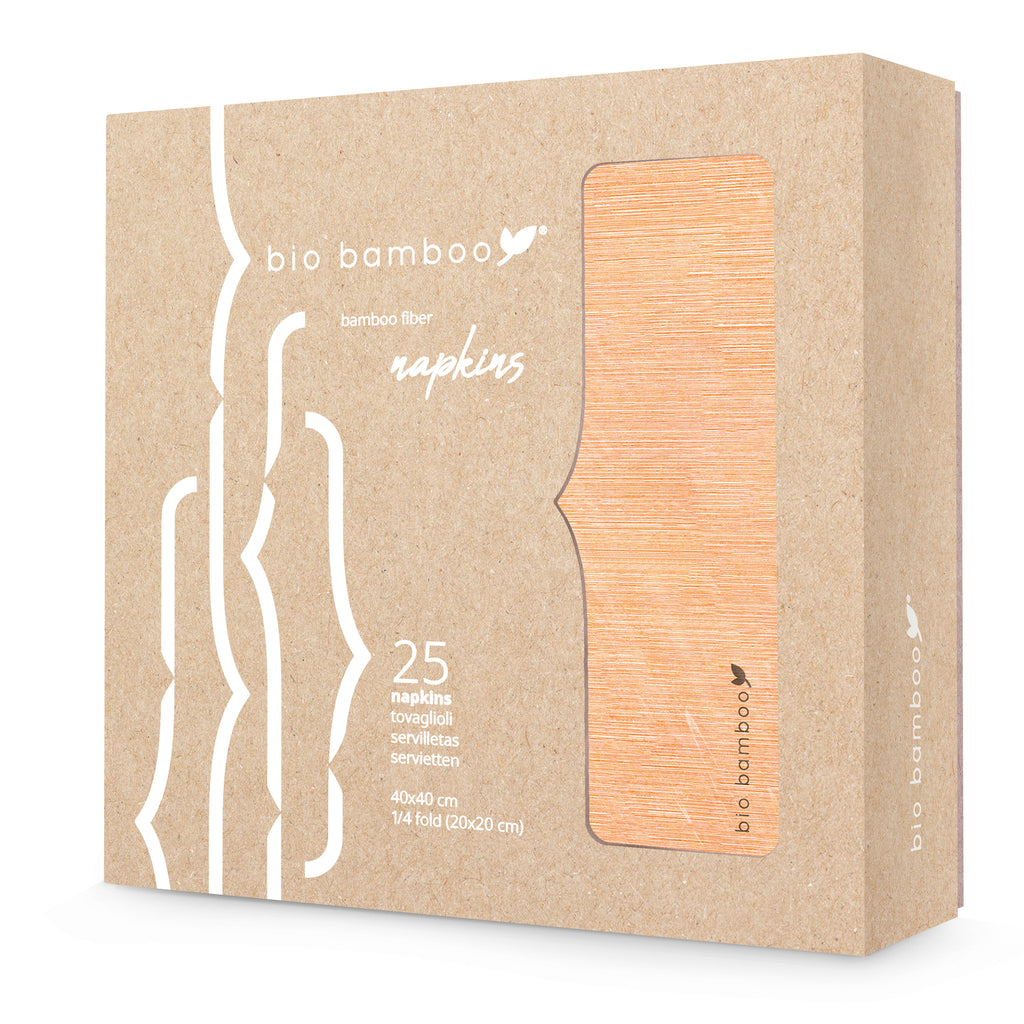 Pack 25 single use napkins 40x40 - BIO BAMBOO® ORANGE