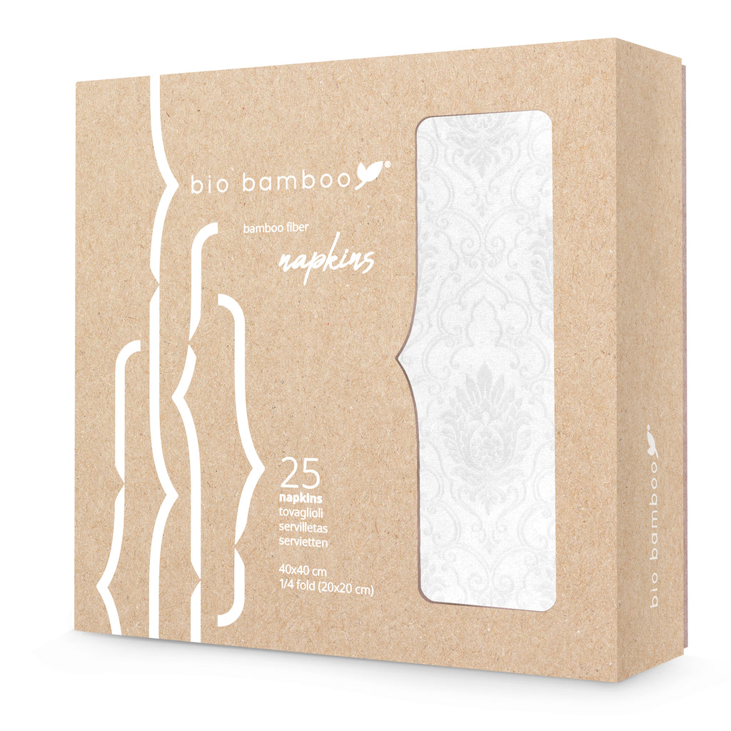 Pack 25 single use napkins 40x40 - BIO BAMBOO® DAMASCO
