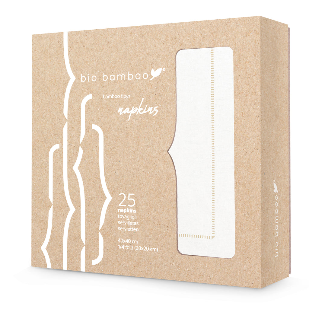 Pack 25 single use napkins 40x40 - BIO BAMBOO® FRAME GOLD